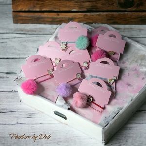 Girl Nation Ponytail Whimsy It’s a Ponytail Party Pom Pom & Charm 1 ea per card